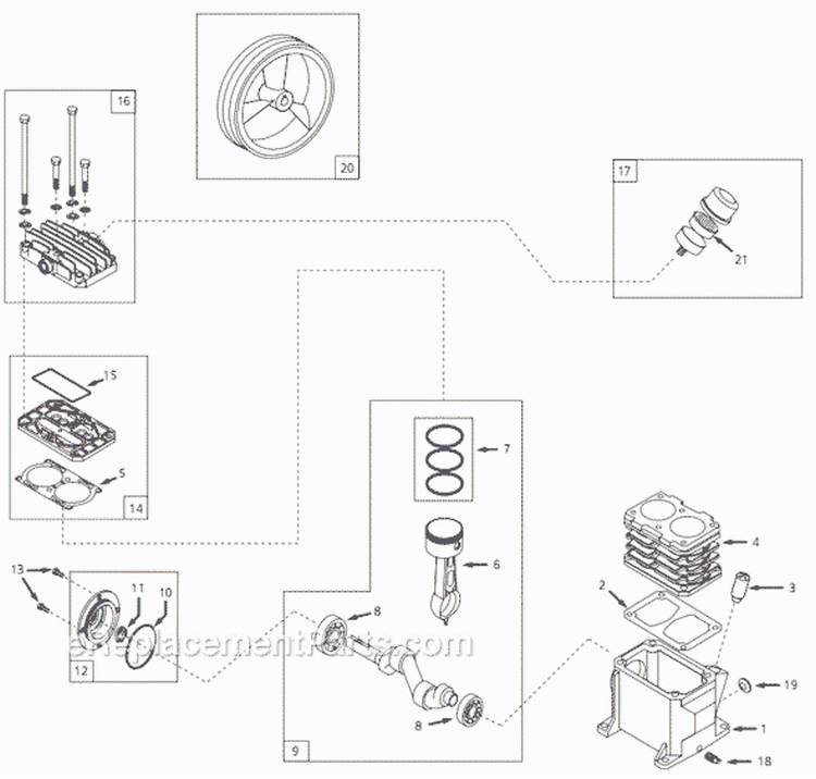 Page A Diagram and Parts List for VT480000AV 2008 Campbell Hausfeld Compressor